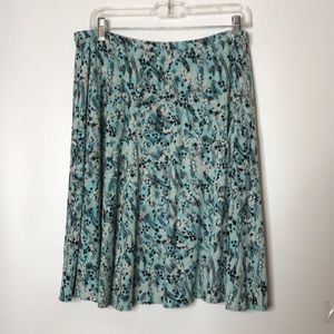 I.E Women's Skater Style Skirt White & Blue Stretch Skirt XL XLARGE PLUS SIZE